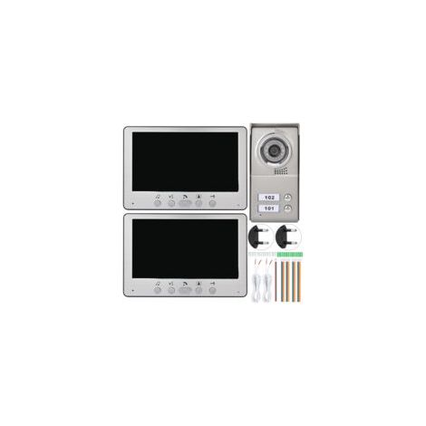 Visiophone filaire 7 pouces 2 unités pour appartement Résolution 840x480 Vision nocturne infrarouge Alimentation AC 110-240V (1/5)
