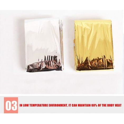 10pc couvertures de survie en aluminium réfléchissant pour adultes - Couverture de premiers secours pour l'extérieur,140 x 210 cm (1/3)