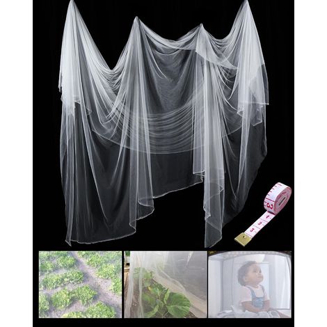 Moustiquaire de jardin blanche 1,6 x 6 m – filet de protection contre mouches, oiseaux et dégâts aux plantes