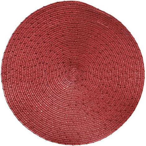 Decoris Tovaglietta Rossa Rotonda - Tavola Natalizia - 38cm