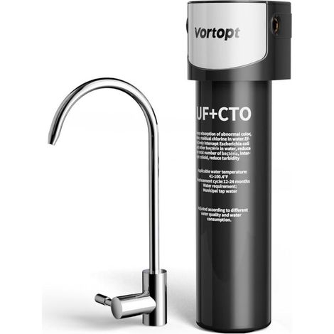 Système de filtration d'eau sous évier 0,01 μm - Purificateur d'eau certifié NSF/ANSI 42, débit de 19 000 gallons, réduit les PFAS, PFOA/PFOS, le chlore, les odeurs et la rétention minérale, Q6-UF (1/5)