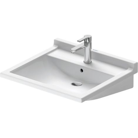 Duravit STARCK 3 VITAL lavabo con piano rubinetteria troppopieno 600x545mm monoforo bianco (1/2)