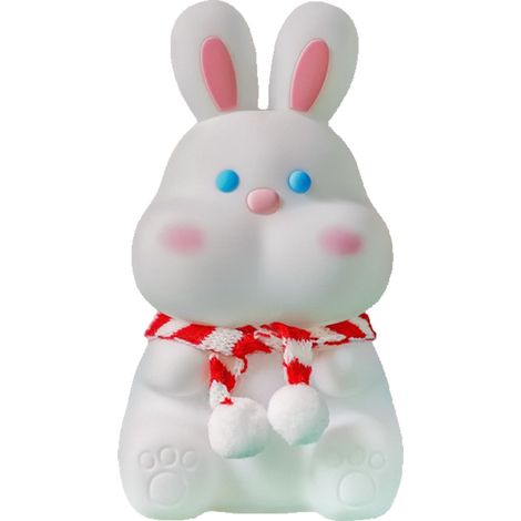Veilleuse lapin, 3 niveaux d'intensité réglables, rechargeable en silicone, forte transmission lumineuse pour la chambre (1/5)