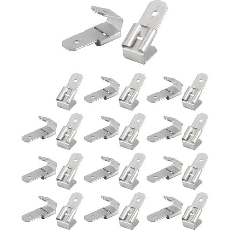 Kit de 25 connecteurs doubles à cosses empilables, cosses plates mâles déconnectables à sertir, assortiment (1/5)