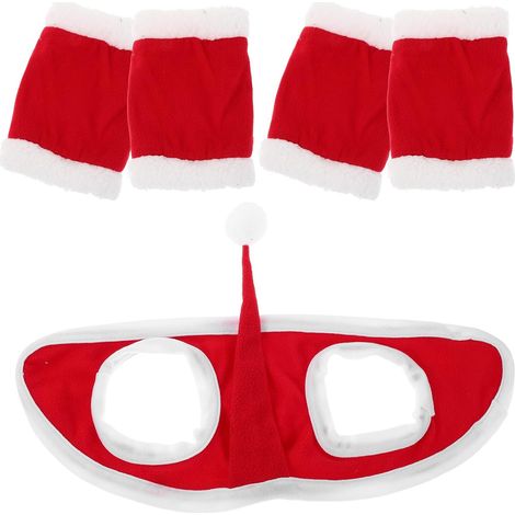 Costume de Cheval Noël en Velours Rouge Protège-jambes Confortables et Système de Boucle Facile à Nettoyer pour Événement Festif et Fête (1/5)