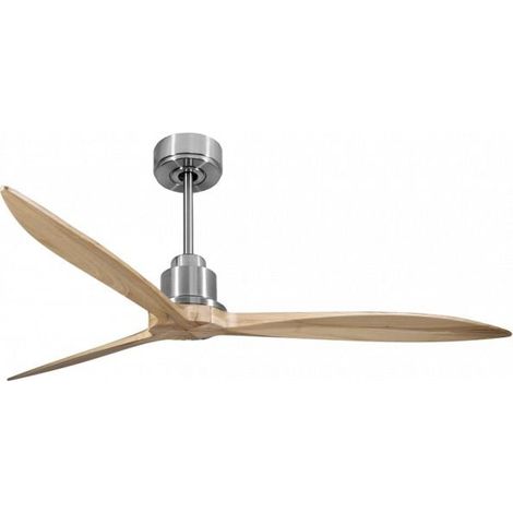 Tenerife - Super destratificateur et ventilateur DC 166 cm Chrome pales bois clair sans Lumière 30 à 60 m² (1/4)