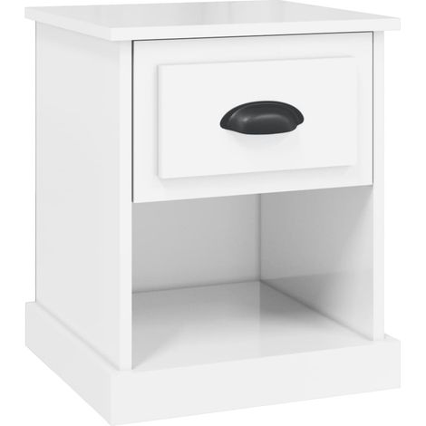 Maison Exclusive - Nachttisch Hochglanz-Weiß 39x39x47,5 cm Holzwe