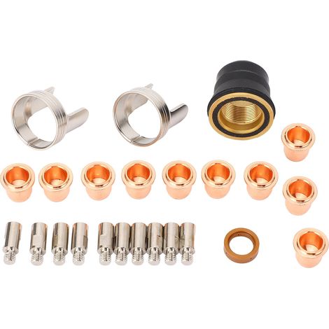 Kit de 24 pièces pour torche de découpe plasma IPT-60 PT-60 IPT-40 : électrode de protection, capuchon d'écartement et anneau de turbulence.