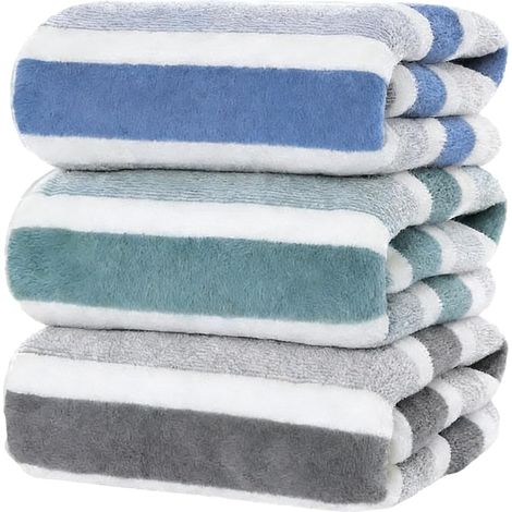 Lot de 3 Serviettes de Toilette en Coton Doux pour Salle de Bain Gant de Toilette épais pour hôtel, Spa, Salle de Sport (1/5)