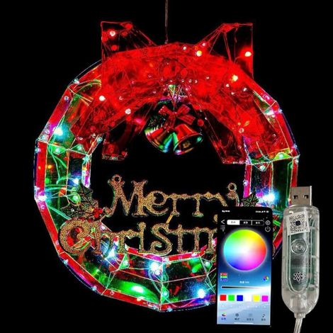 Figura luminosa Ghirlanda 3D 30 Led per decorazioni natalizie USB luci bluetooth gestite APP (1/4)