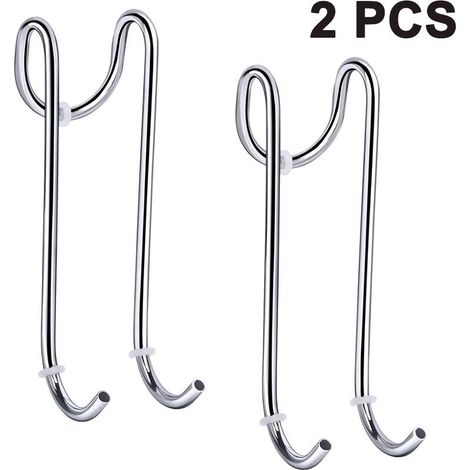 Lot de 2 crochets de porte de douche, crochets à suspendre pour porte de douche en verre sans cadre, crochets porte-serviettes, crochets pour raclette de douche (1/4)