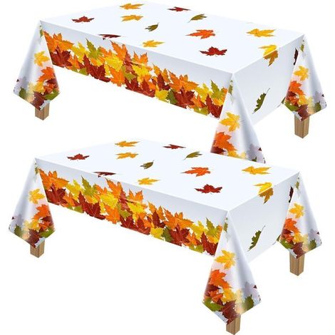 Wasserdichte rechteckige Tischdecke für den Herbst – Ahornblätter für Thanksgiving, 140 x 240 cm, festliches und elegantes Design