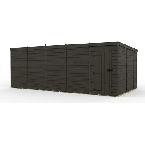 20ft x 10ft Composite Pent Garden Shed Single Door No Windows - Composite - L610 x W305 x H210 cm - Grey
