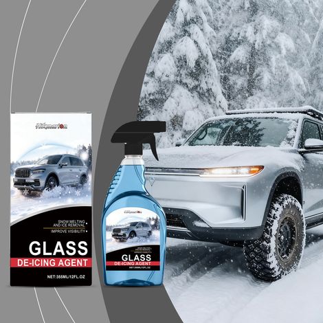 Scheibenenteisungsspray für Autoscheiben, zum Schneeschmelzen, gegen Beschlagen, für klare Sicht, zum Enteisen und Frostschutz – 355 ml -- DTEKGAZ (1/5)