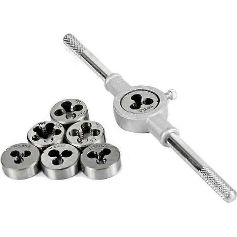 Jeu de 8 filières métriques M3/M4/M5/M6/M8/M10/M12 pour la réparation et le taraudage de filetages - JXLGV (1/5)