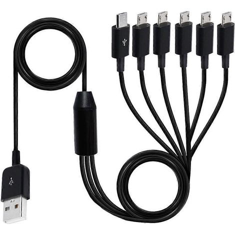 Répartiteur micro USB, câble USB 2.0 type A mâle vers micro USB mâle 1 à 6 (1/5)