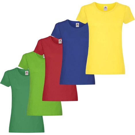 T-Shirt Donna - Fruit of the Loom Original T Lady Rosso (40) L