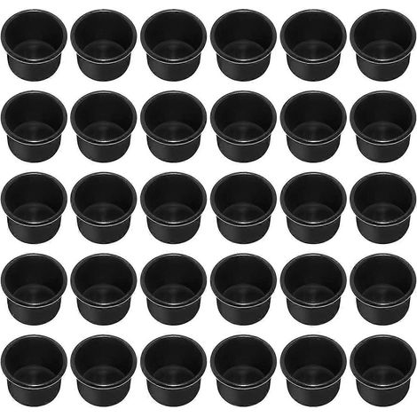 Porte-bougies pour bougies coniques, bougeoirs, bougies chauffe-plat, inserts pour bougies de table, lot de 30 bougeoirs noirs (1/5)
