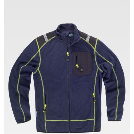 Polar con cierre de cremallera y cuello alto WORKTEAM WF3030 XL Azul marino / Amarillo flúor (1/5)