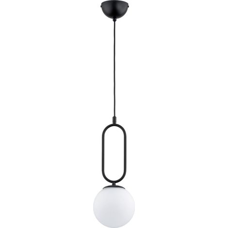 Suspension noire verre Alfa VAVIL globe blanc E14 10W (1/3)
