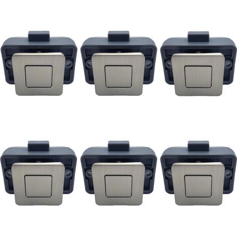 CCYKXA 6 Pack Square Metal Push Button Latches for RV (Nickel)