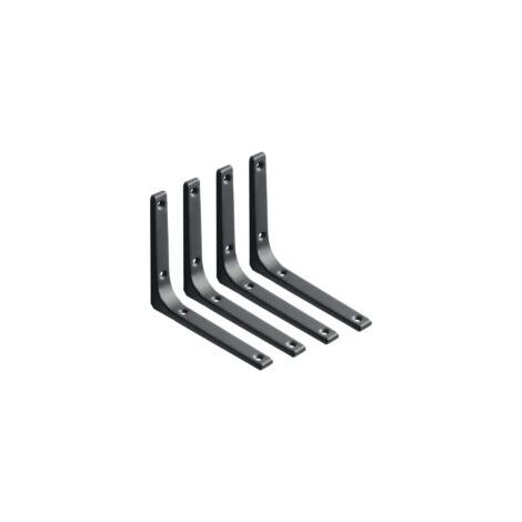 Equerre Etagere Murale, 4PCS Equerre Metal 150mm x 125mm Equerre Charge Lourde Support Etagere Murale Pour Deco Murale Cuisine Industri radiateur Montage Mural (Noire) - Crezuo (1/4)