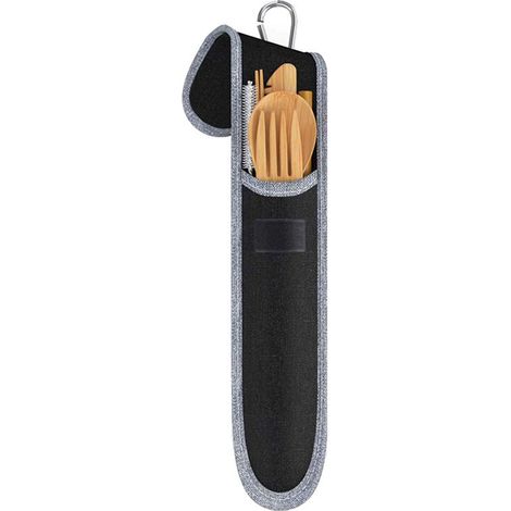 Liquidation : Coffret cadeau de couverts portables et écologiques pour l'extérieur (couteau, fourchette, cuillère) (1/5)