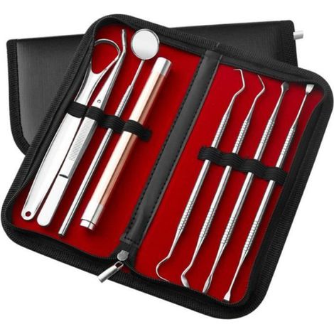 Trousse À Outils D'hygiène Dentaire - Inoxydable - Kit de Détartrage - 1 Set - Pour Adultes - Mixte (1/4)