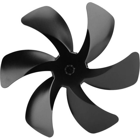 6-flügeliger Ofenlüfter aus Aluminiumlegierung, verbessert die Warmluftzirkulation, Kaminersatz, schwarz - Crezuo