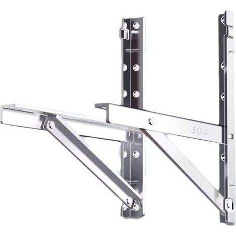 KLVGTIFS PU - Support d'unité extérieure de climatiseur acier inoxydable 304 – Structure triangulaire stable – Capacité 100 kg – Compatible Midea et Gree (1/4)