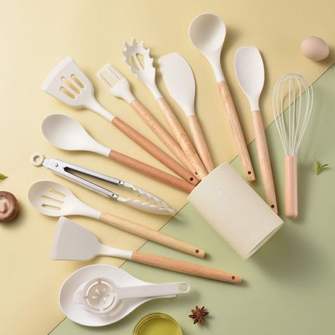 Ustensiles de cuisine - - Kit 14 pièces - Résistant à 230°C - Antiadhésif - Silicone alimentaire (1/5)
