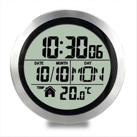 Horloge de douche numérique étanche, minuteur de salle de bain, horloge murale de cuisine, ventouse sans perçage (1/5)