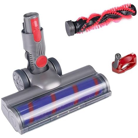Brosse pour Dyson V7 V8 V10 V11 V15, Tete Brosse Dyson avec Turbo et Rouleau Souple, LED et Verrouillage de la gachette, Accessoire Dyson pour Moquette, Parquets, Sol en Bois (1/5)