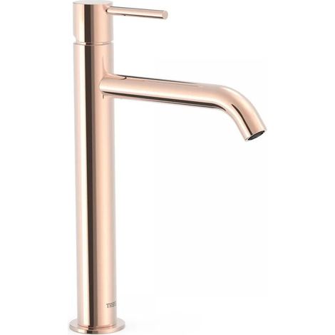 TRES 26230701OP STUDY-TRES Grifo Monomando Lavabo Alto Oro Rosa - ref: 26230701OP
