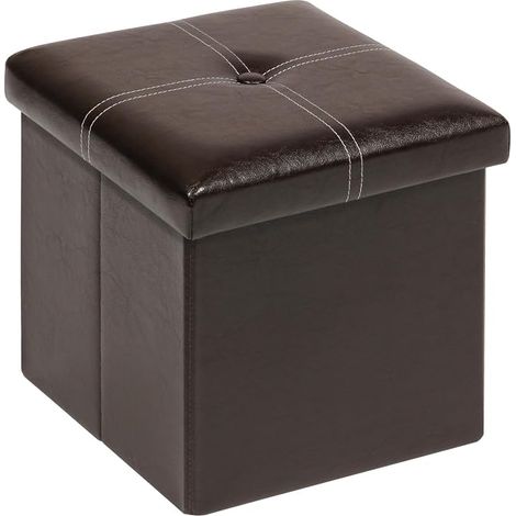 30 x 30 cm Folding Stool Children's Bedside Table Weight Limit 150 kg Indoor Storage Chest Pouffes and Footstool Brown (1/5)