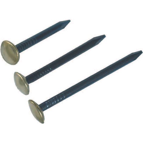 Chiodi acciaio testa ottone - mm.2x30 in conf.100 pz.