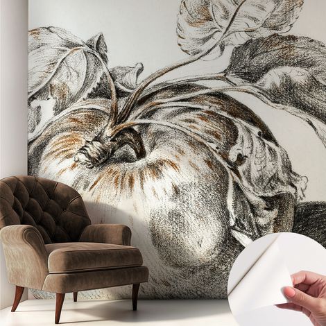 Fotomurale adesivo stickers - murali decorativo - soggiorno moderno - effetto realistico - Foglie di melo 250x250 cm (1/5)
