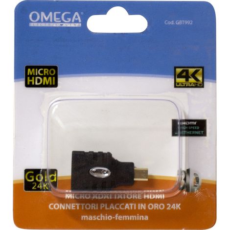 ADATTATORE MICRO HDMI 2.0 Maschio Femmina con connettori placcati in ORO CE