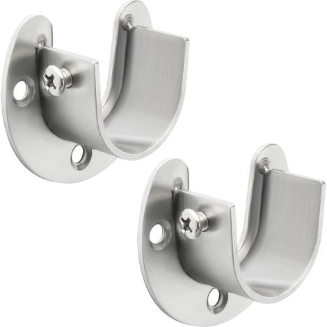 2 Supports Tringle, Acier Inoxydable, Réglable, Fixation Murale, Pour Tige 25-28mm, Dressing Salle De Bain (1/5)