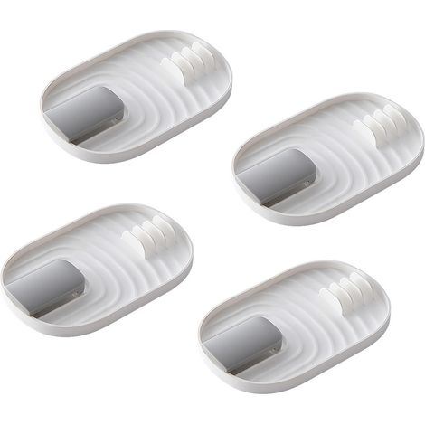 Support Pour Couvercle De Casserole - PP Résistant À La Chaleur - Design Pliable Et Accrochable - Avec Réservoir Anti-Goutte - Lot De 4 (1/5)