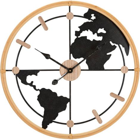 Orologio da parete Mauro Ferretti design nero 60 cm metallo MDF (1/5)