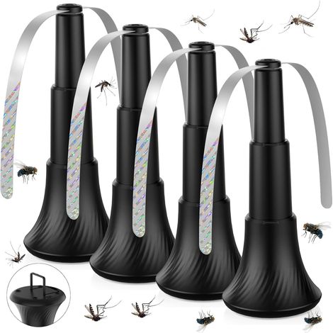 4 x Ventilateur Anti Mouches de Table,Répulsif Pliable Contre Mouches, Moustiques et Guêpes. Mode Suspendu ou Posé, Parfait pour Terrasses, Restaurants et Extérieur