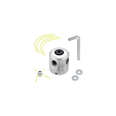 Rwoythk – Tête de débroussailleuse en aluminium moulé – Compatible avec filetage à gauche – 1 tête + 4 cordons nylon – Coupe efficace des mauvaises herbes