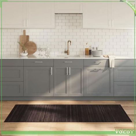 Tapis rectangulaire - FAFEISY - 376911 - Bambou naturel - 80x200 cm - Antidérapant (1/5)