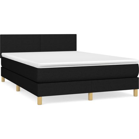 Maison Exclusive - Giroletto a Molle con Materasso Nero 140x190 cm in Tessuto (1/5)