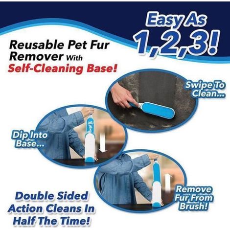 Brosse de Nettoyage Pinceau d'Animaux de Compagnie Hurricane - Bleu - Plastique (1/4)