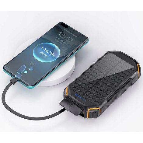 POWER BANK SOLAIRE 20000mAh 22,5W panneaux solaires (1/5)