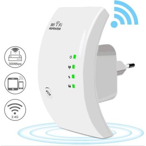 Répéteur WiFi Puissant 300Mbps Couvre Jusqu'à 200㎡ Amplificateur Extenseur sans Fil Booster Extender avec WPS et Un Port Ethernet (1/5)