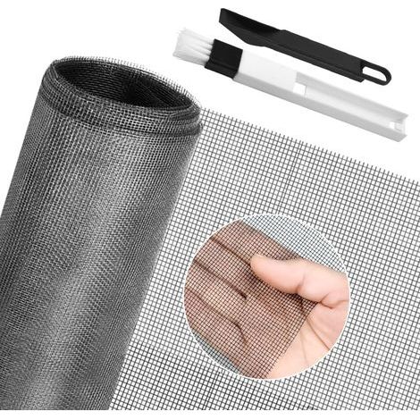 150 500cm Moustiquaire Sur mesure en Fibre de Verre Ignifuge Grand Store Toile Filet Voile Film Moustiquaire Plissée Adaptable Rigide Anti Moustique Mouche Insecte pour Porte Fenêtre Baie (1/5)
