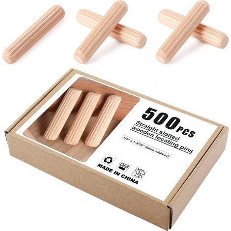 Holzdübel Riffeldübel Buche Möbel Tischler DIY 500 St&xFCck 6x30mm (1/5)